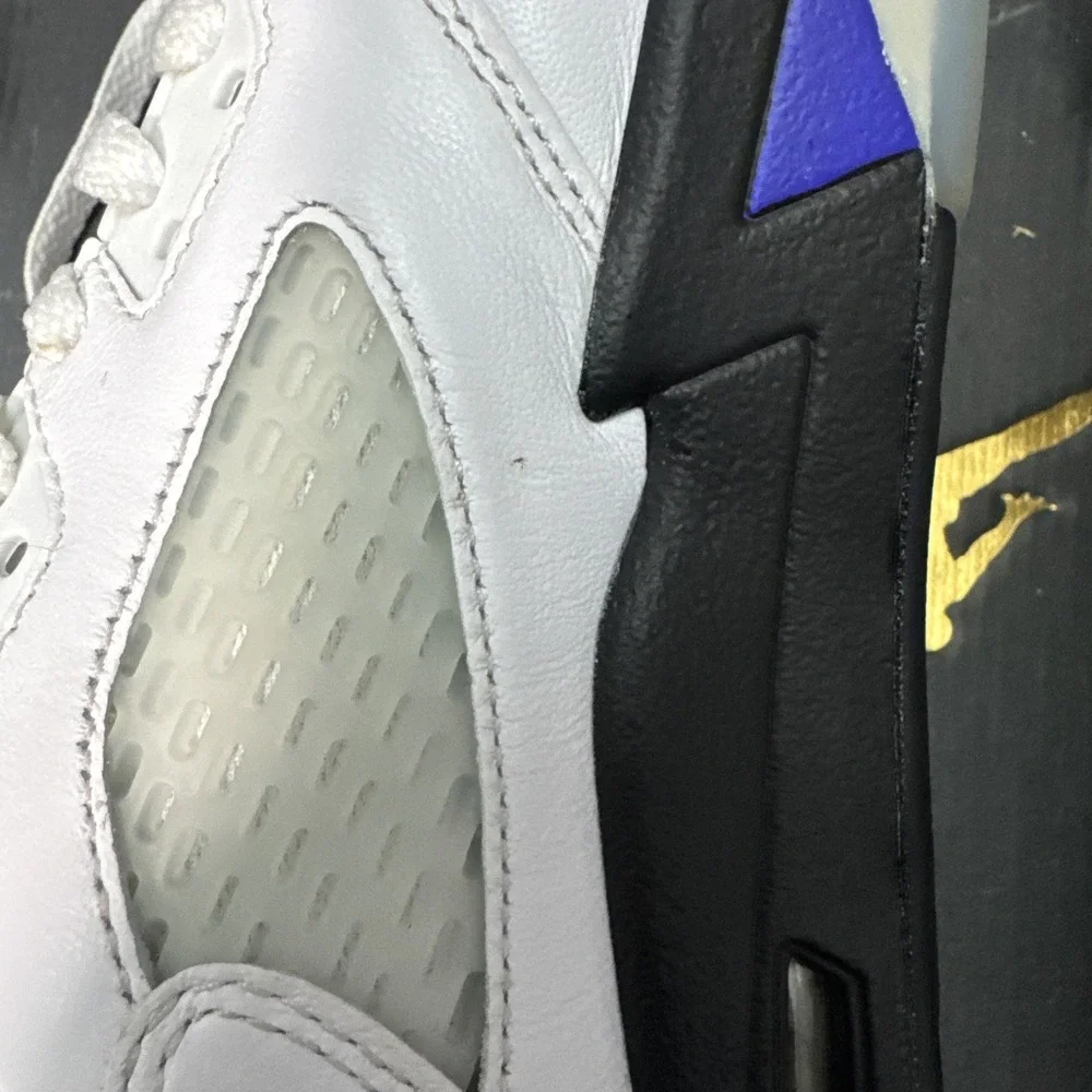 Jordan Air Jordan 5 Retro Concord White Purple Black Leather Sneakers size 7Y - Picture 13 of 13